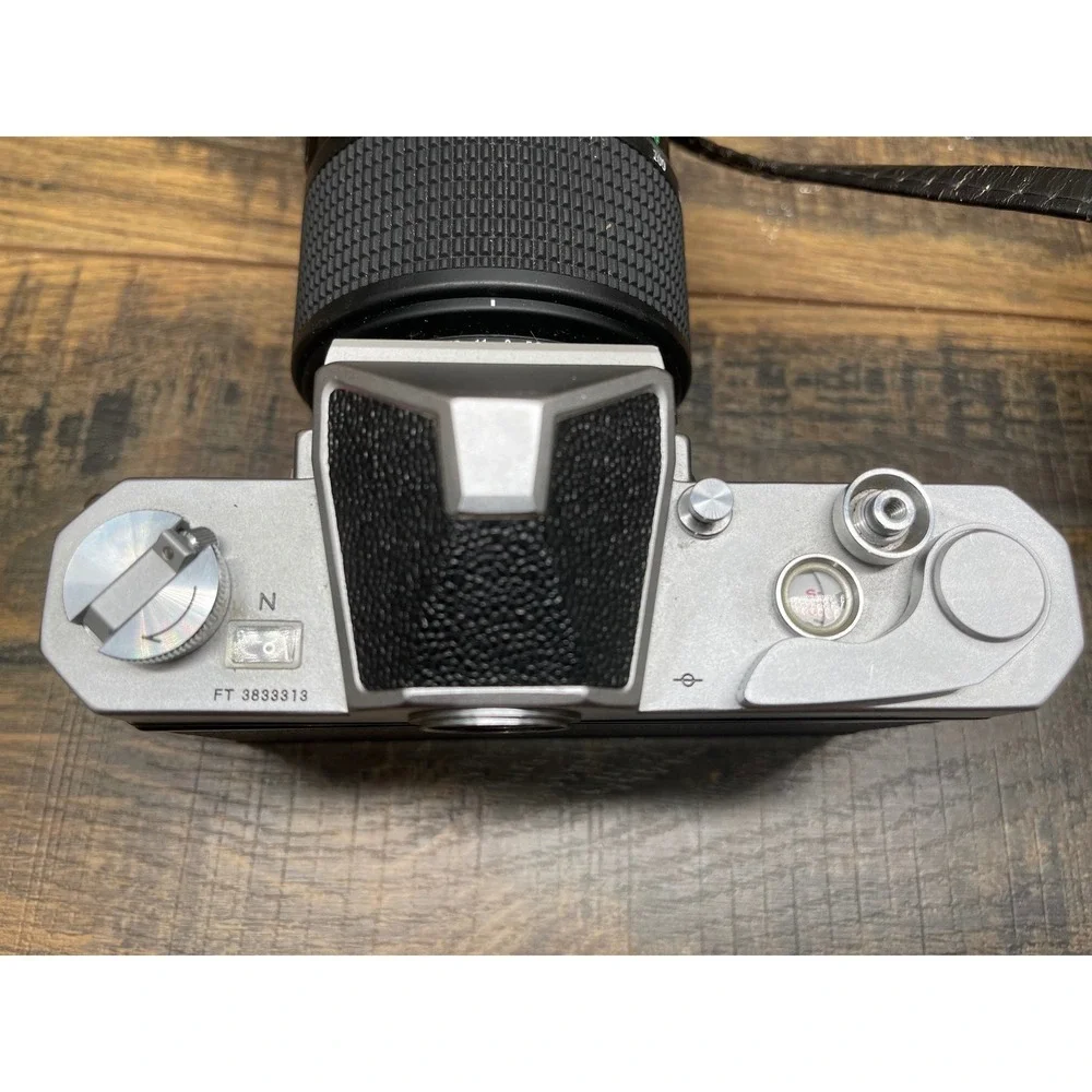Nikon Nikomat FT 35mm Film Camera Quantaray 70–300mm Lens Leather Case